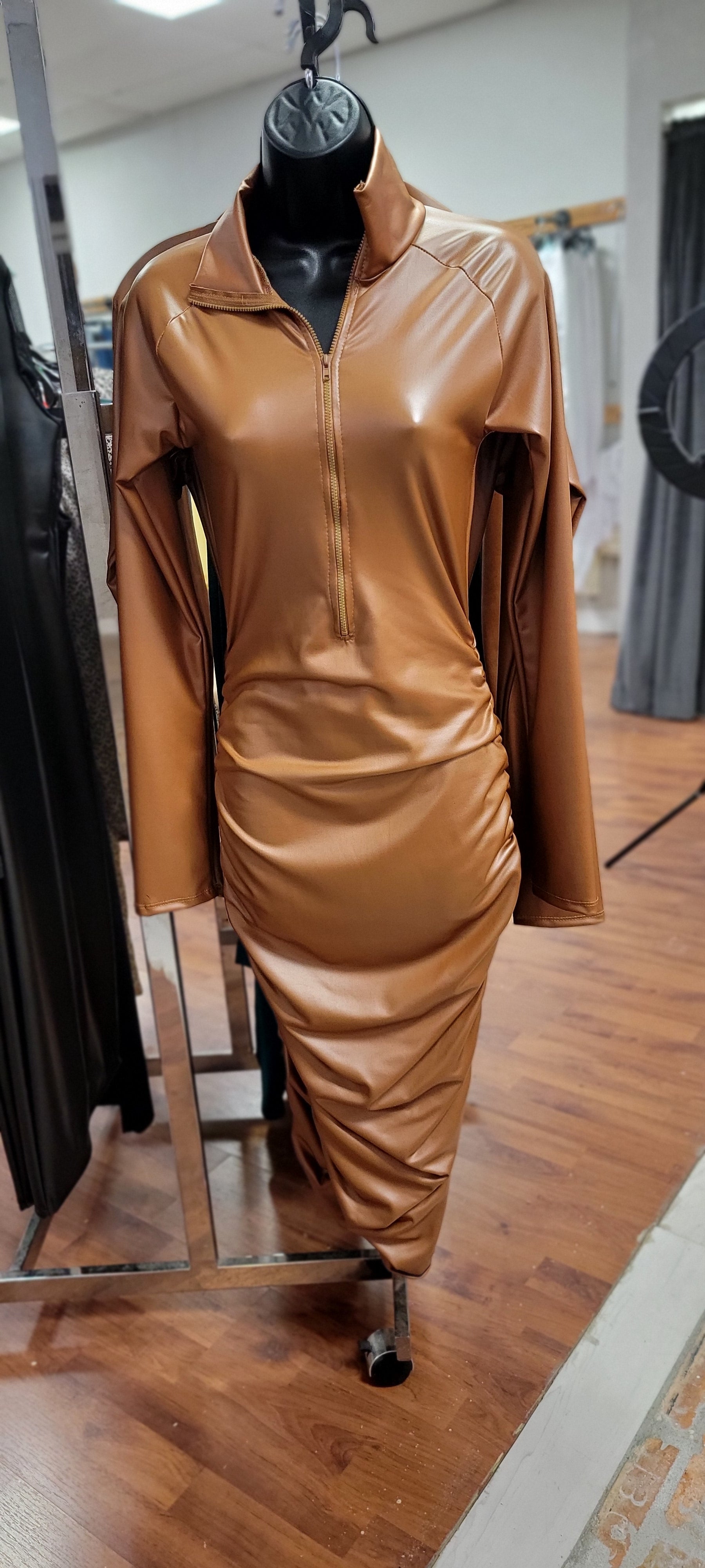 Kim Midi Zip-up Dress (7168281018402)