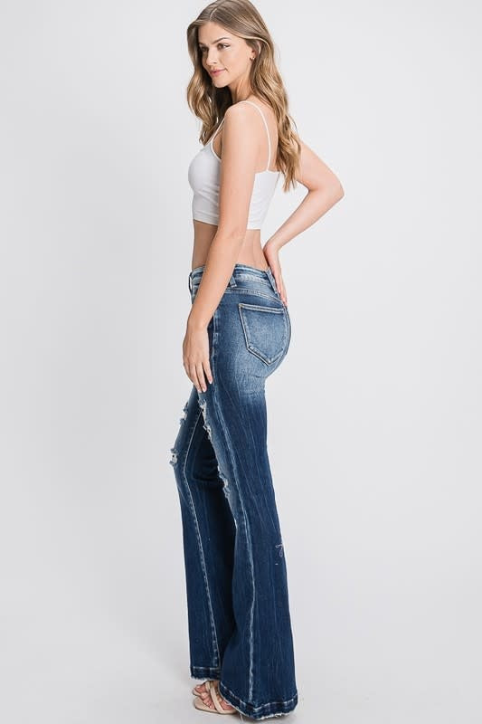 Mid Rise Flare Patch Jean (6880654360610)
