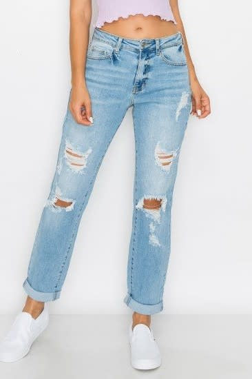 Rolled Cuff Boyfriend Jeans (6880653901858)