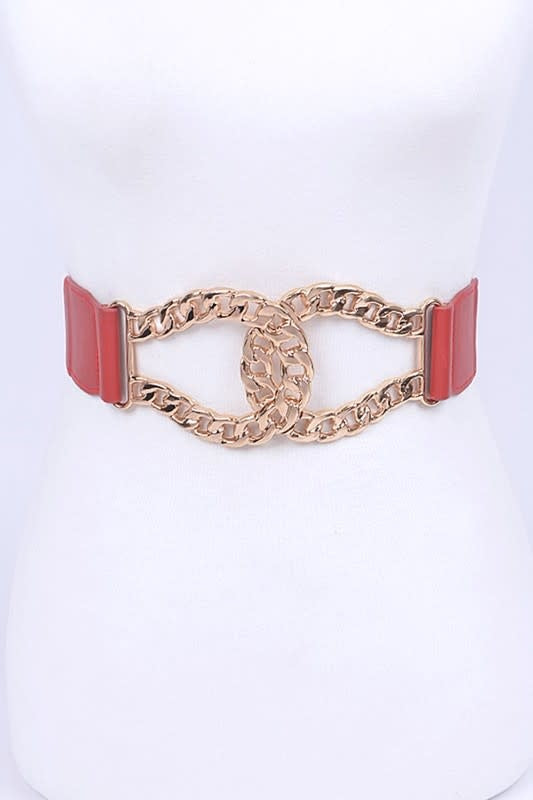 Textured Chain Buckle Stretch Belt (6880653574178)
