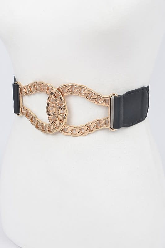 Textured Chain Buckle Stretch Belt (6880653574178)