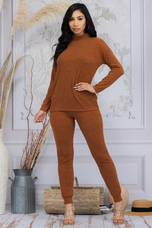 Relaxed Fit Long Sleeve Turtleneck Set (6961269407778)
