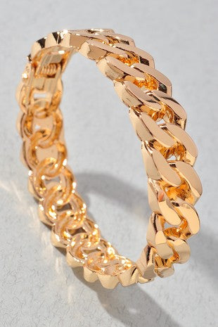 Gold Chain Hinged Bracelet (6958609989666)