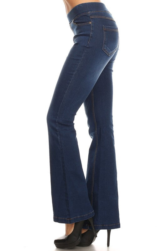 Pull-on Flare Denim Jeans (6973792780322)