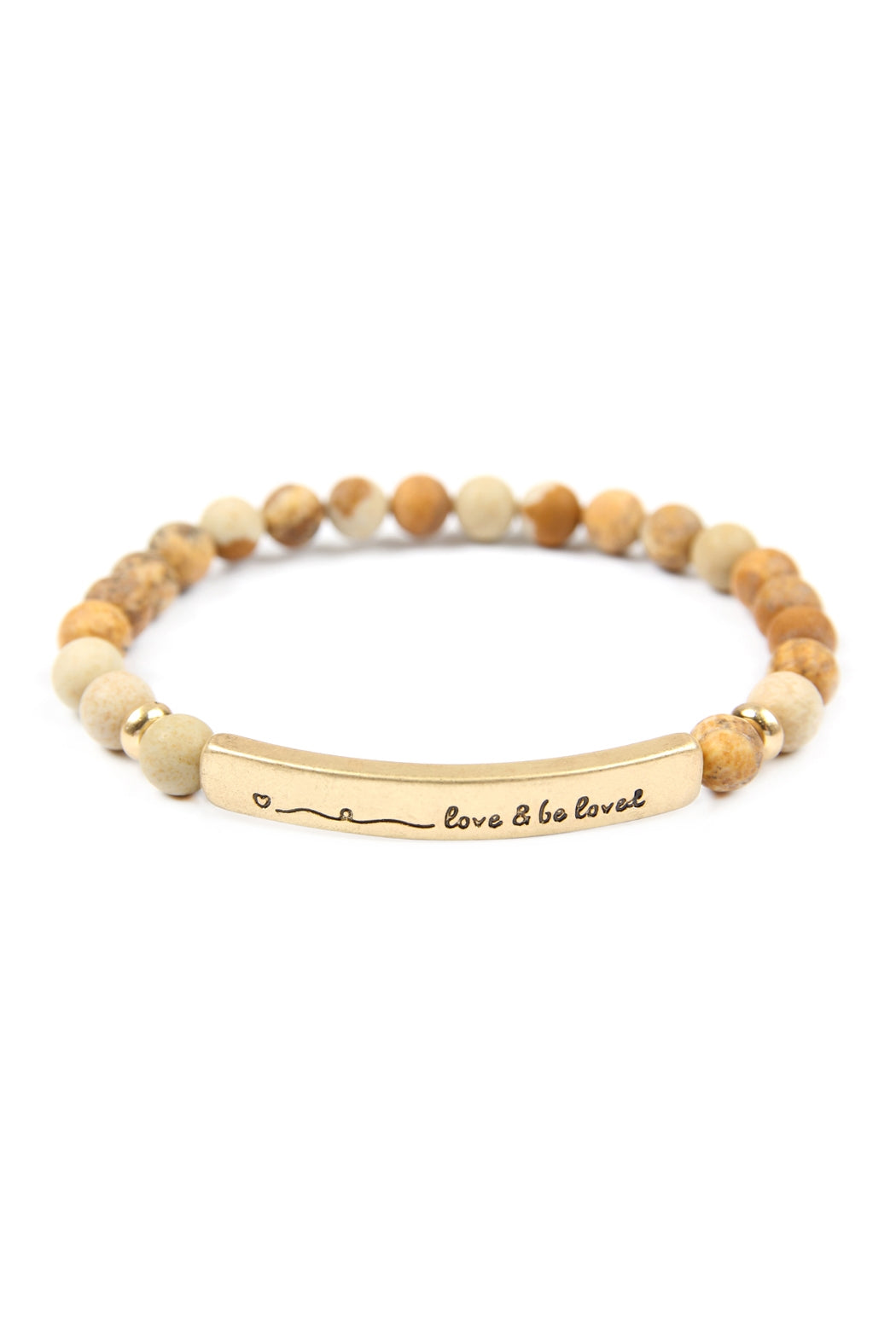 Love and Be Loved Stretched Bracelet (6968409358370)