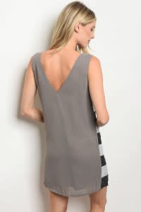 V-neck Multi Color Sequin Dress (6880631291938)
