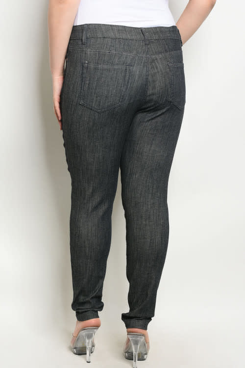 Black Denim Stretch Jeans (6880635027490)