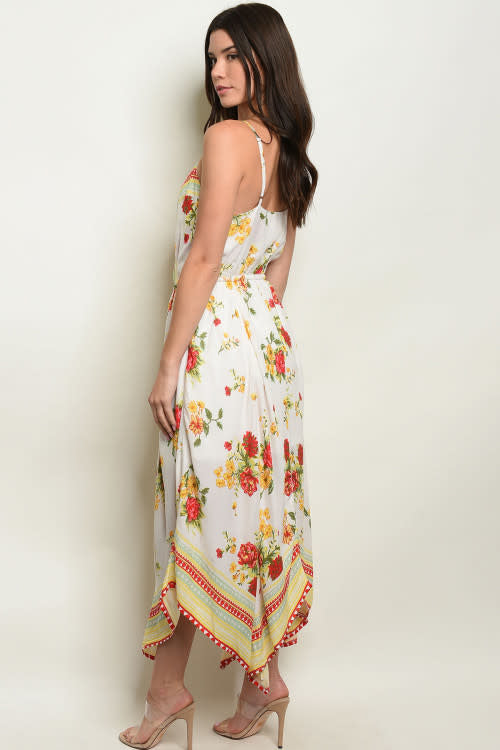 White Floral Maxi Dress (6880642465826)