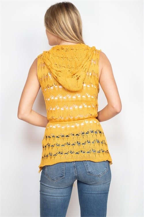 Hooded Crochet Vest (6880652230690)