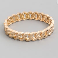Gold Chain Hinged Bracelet (6958609989666)